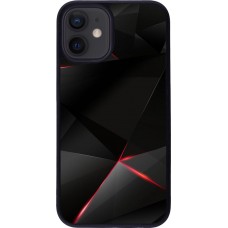 Hülle iPhone 12 mini - Silikon schwarz Black Red Lines