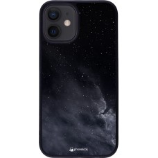 Hülle iPhone 12 mini - Silikon schwarz Black Sky Clouds