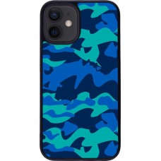 Hülle iPhone 12 mini - Silikon schwarz Camo Blue