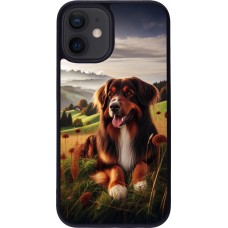iPhone 12 mini Case Hülle - Silikon schwarz Hund Land Schweiz