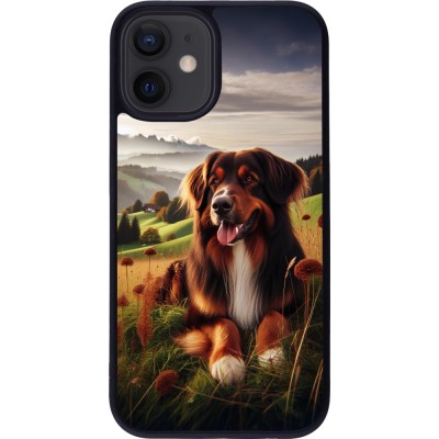 iPhone 12 mini Case Hülle - Silikon schwarz Hund Land Schweiz