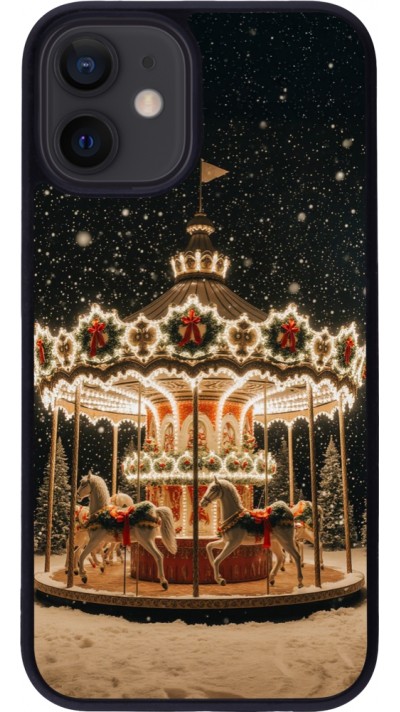 iPhone 12 mini Case Hülle - Silikon schwarz Christmas 25 Carousel