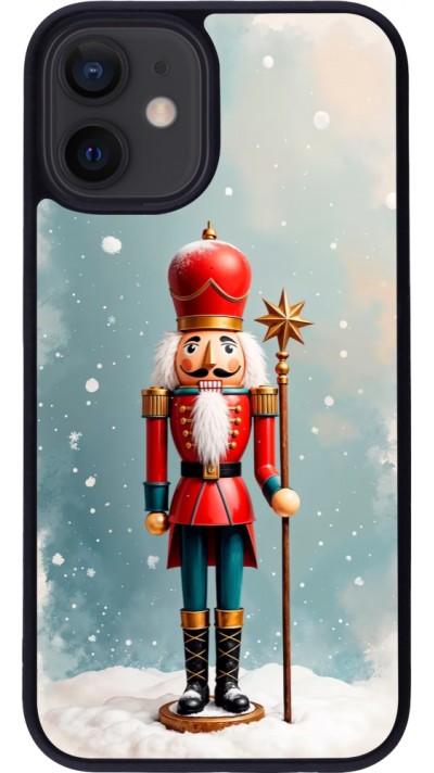 iPhone 12 mini Case Hülle - Silikon schwarz Christmas 25 Nutcracker Snow