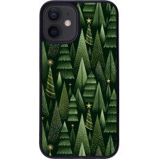 iPhone 12 mini Case Hülle - Silikon schwarz Christmas 25 Pattern Xmas Tree
