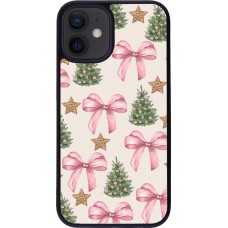 iPhone 12 mini Case Hülle - Silikon schwarz Christmas 25 Vintage Ribbons