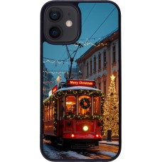 iPhone 12 mini Case Hülle - Silikon schwarz Christmas 25 Xmas Train
