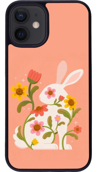 iPhone 12 mini Case Hülle - Silikon schwarz Easter 2026 Rabbit collage