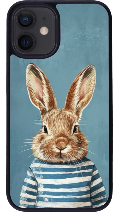 iPhone 12 mini Case Hülle - Silikon schwarz Easter 2026 Rabbit navy