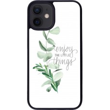 Hülle iPhone 12 mini - Silikon schwarz Enjoy the little things
