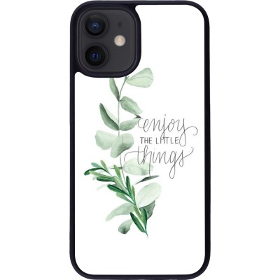 Hülle iPhone 12 mini - Silikon schwarz Enjoy the little things
