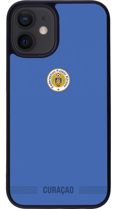 iPhone 12 mini Case Hülle - Silikon schwarz Curaçao 2026 personalisierbares Fussballtrikot