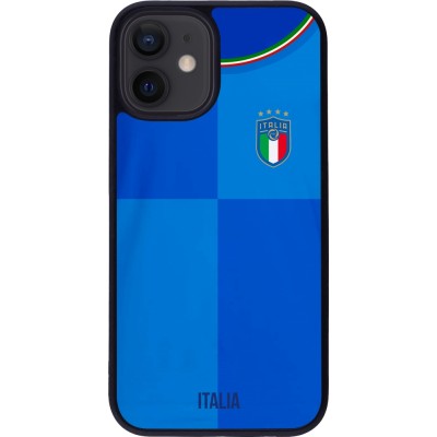 iPhone 12 mini Case Hülle - Silikon schwarz Italien 2022 personalisierbares Fußballtrikot
