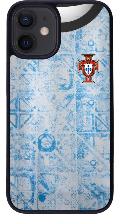 iPhone 12 mini Case Hülle - Silikon schwarz Portugal Away personalisierbares Fussballtrikot