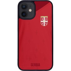 iPhone 12 mini Case Hülle - Silikon schwarz Serbien 2022 personalisierbares Fussballtrikot