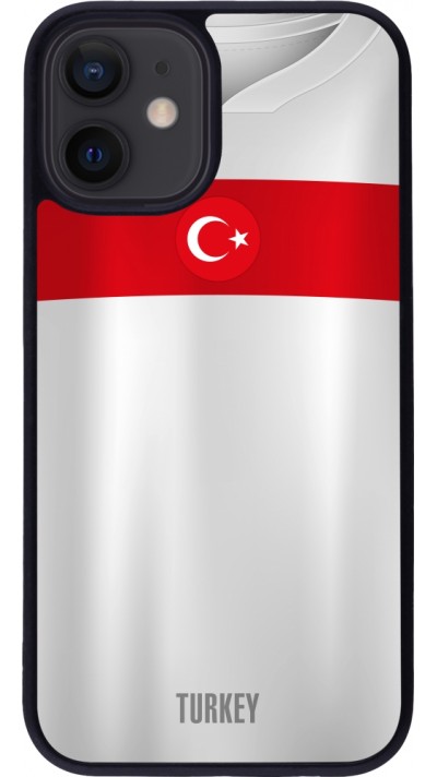 iPhone 12 mini Case Hülle - Silikon schwarz Türkei personalisierbares Fussballtrikot