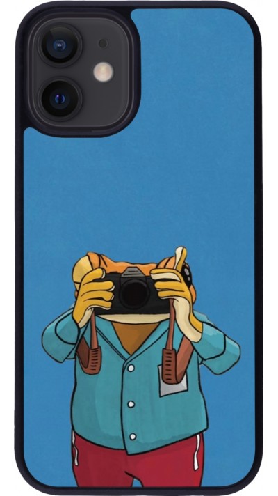 iPhone 12 mini Case Hülle - Silikon schwarz Frog with camera DTMF