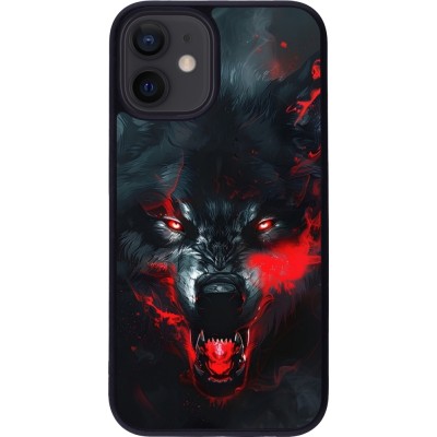 iPhone 12 mini Case Hülle - Silikon schwarz Halloween 2024 mad werewolf