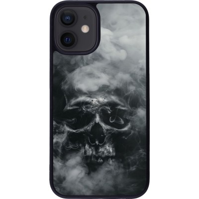 iPhone 12 mini Case Hülle - Silikon schwarz Halloween 2024 smoky skull