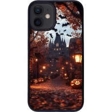 iPhone 12 mini Case Hülle - Silikon schwarz Halloween 2025 Haunted house