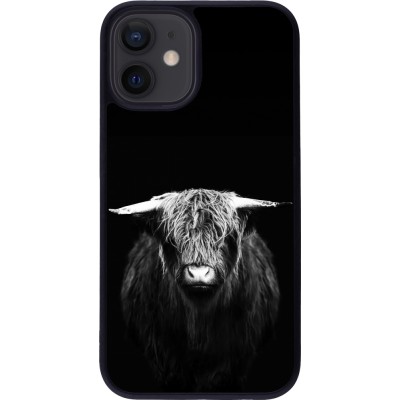 iPhone 12 mini Case Hülle - Silikon schwarz Highland calf black