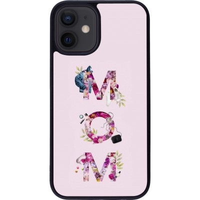 iPhone 12 mini Case Hülle - Silikon schwarz Mom 2024 girly mom