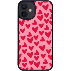 iPhone 12 mini Case Hülle - Silikon schwarz Mom 2024 kleine Herzen