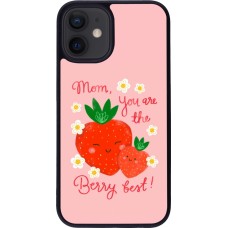 Coque iPhone 12 mini - Silicone rigide noir Mom 2026 Berry best