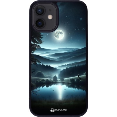 iPhone 12 mini Case Hülle - Silikon schwarz Ansicht des Nachthimmels