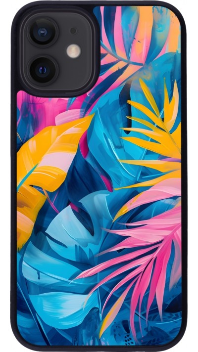 iPhone 12 mini Case Hülle - Silikon schwarz Palms Blue