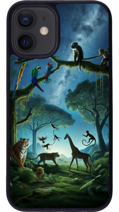 iPhone 12 mini Case Hülle - Silikon schwarz Paradies der exotischen Tiere