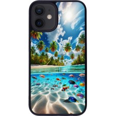 iPhone 12 mini Case Hülle - Silikon schwarz Strandparadies