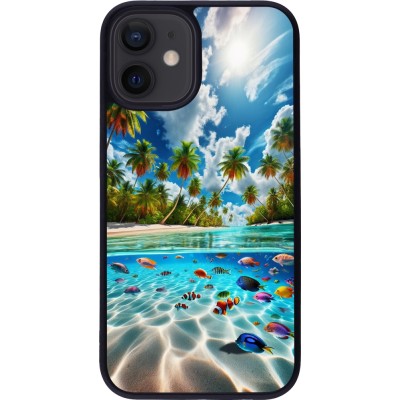 iPhone 12 mini Case Hülle - Silikon schwarz Strandparadies