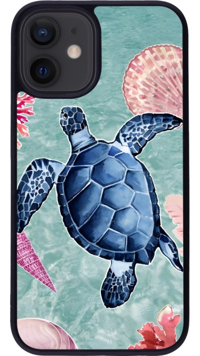 iPhone 12 mini Case Hülle - Silikon schwarz Preppy Turtle