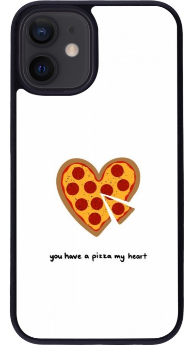 iPhone 12 mini Case Hülle - Silikon schwarz Saint Valentines Day 26 You have my pizza heart