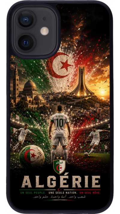 iPhone 12 mini Case Hülle - Silikon schwarz Fussball Algerien splash 2026
