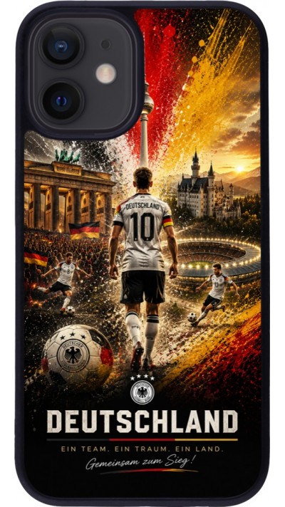 iPhone 12 mini Case Hülle - Silikon schwarz Fussball Deutschland splash 2026