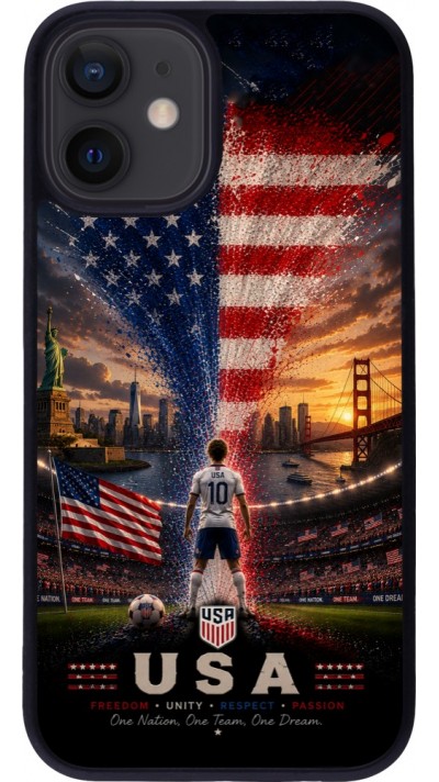 iPhone 12 mini Case Hülle - Silikon schwarz Fussball Vereinigten Staaten splash 2026