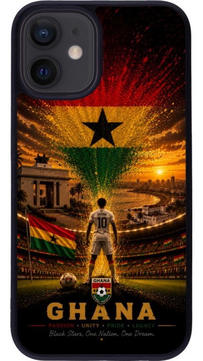 iPhone 12 mini Case Hülle - Silikon schwarz Fussball Ghana splash 2026