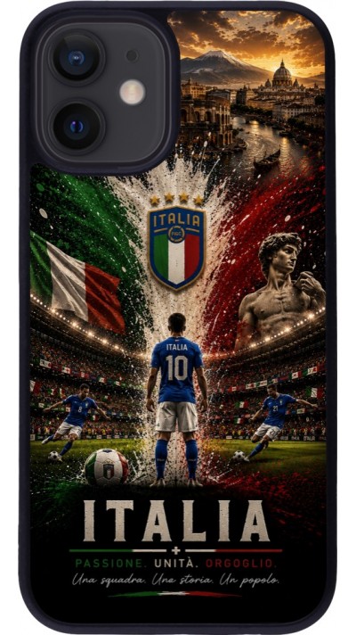 iPhone 12 mini Case Hülle - Silikon schwarz Fussball Italien splash 2026