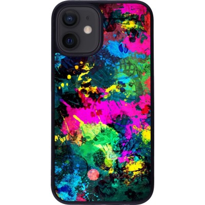 Hülle iPhone 12 mini - Silikon schwarz splash paint