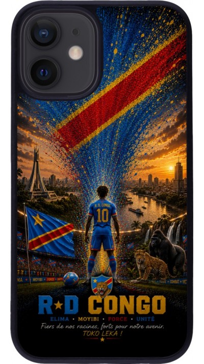 iPhone 12 mini Case Hülle - Silikon schwarz Fussball Demokratische Republik Kongo splash 2026