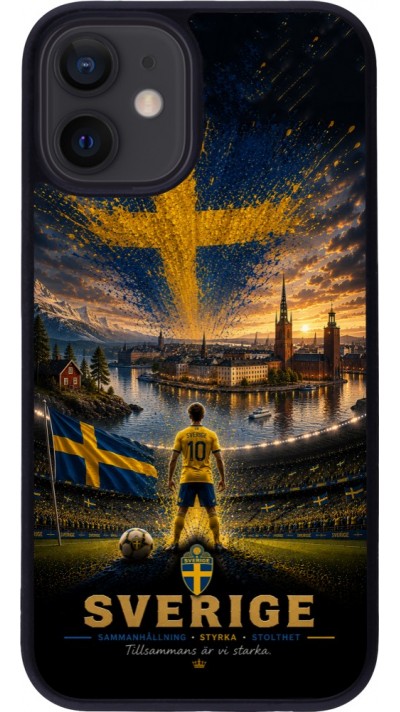iPhone 12 mini Case Hülle - Silikon schwarz Fussball Schweden splash 2026