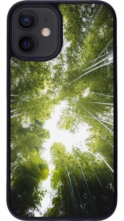 iPhone 12 mini Case Hülle - Silikon schwarz Spring 23 forest blue sky