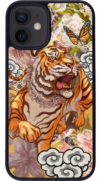 iPhone 12 mini Case Hülle - Silikon schwarz Spring 23 japanese tiger