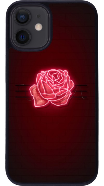 iPhone 12 mini Case Hülle - Silikon schwarz Spring 23 neon rose