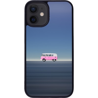 iPhone 12 mini Case Hülle - Silikon schwarz Spring 23 pink bus