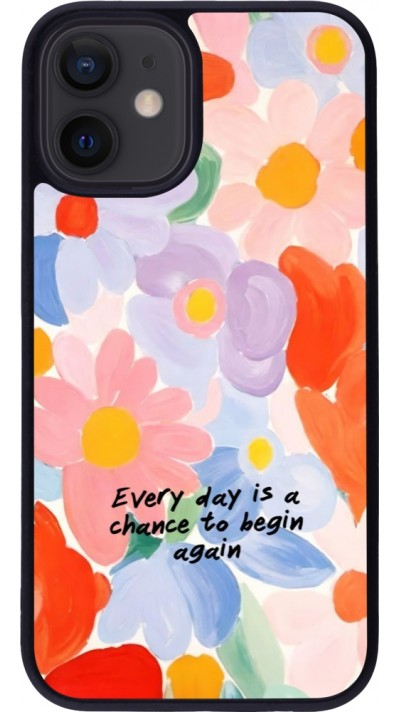 iPhone 12 mini Case Hülle - Silikon schwarz Every day is a chance Spring 2026