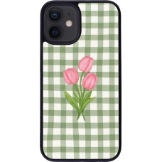 iPhone 12 mini Case Hülle - Silikon schwarz Green vichy tulips Spring 2026