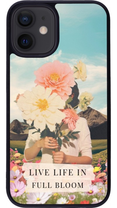 iPhone 12 mini Case Hülle - Silikon schwarz Live life in full moon Spring 2026
