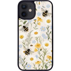 iPhone 12 mini Case Hülle - Silikon schwarz Pattern bees Spring 2026